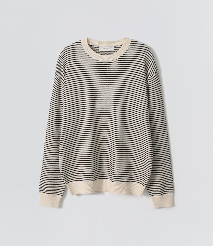EZIO Aube Stripe Round Knit_Ivory