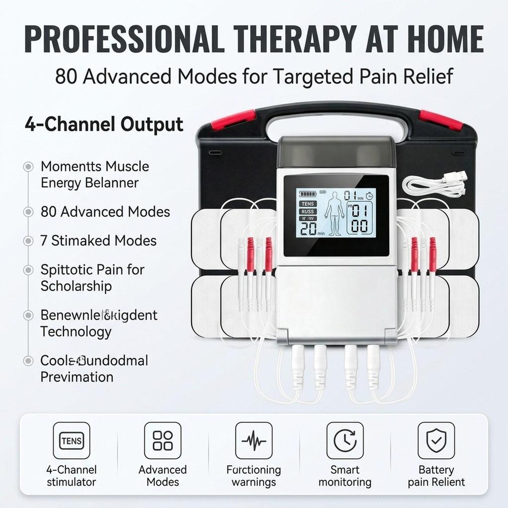 Muscle Stimulator Adjustable Rechargeable Portable Electronic Massager