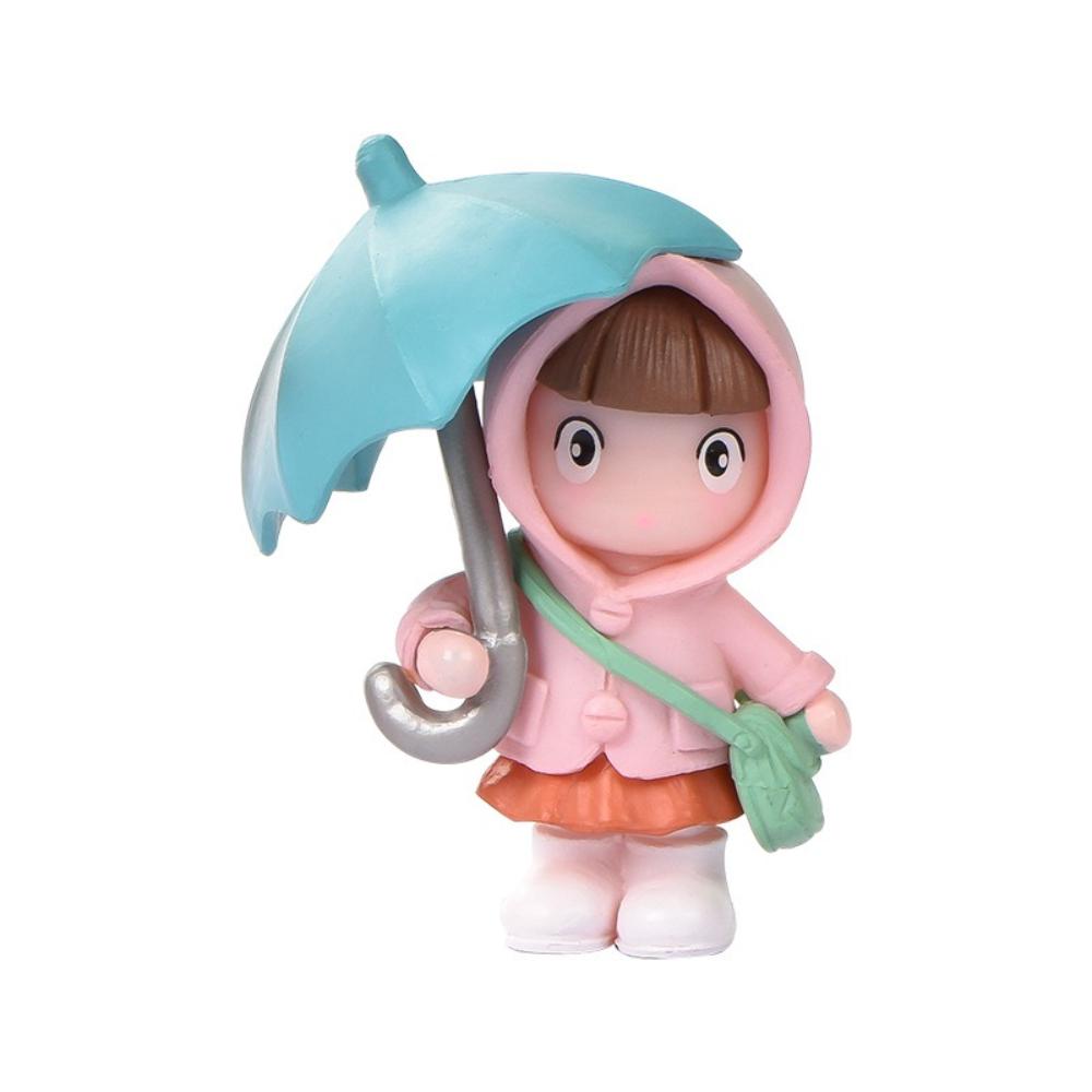 Cute 4Pcs Umbrella Couple Car Interior Decoration Action Figures Auto Rearview Mirror Dashboard Ornaments For Car Accessories