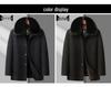 Men's Mid-Age & Elder Plus Velvet Thick Wool Coat - Winter Mid-Length Overcoat for Dad & Grandpa