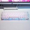 136 Tasten Kristall Tastenkappen Seitenaufdruck Jelly Weiß OEM Höhe PBT Double Shot für Mechanische Tastatur AULA F75 Ajazz Game PC