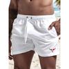 Men's Quick Dry Bull Print Swimming Shorts Breathable Surf Pants with Drawstring Pocket Summer Beach Shorts
