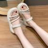Women's Summer 2024 New Style Soft Sole Pearl Slippers Two-way Wearable Thick Bottom Sandals Windbreaker Slippers