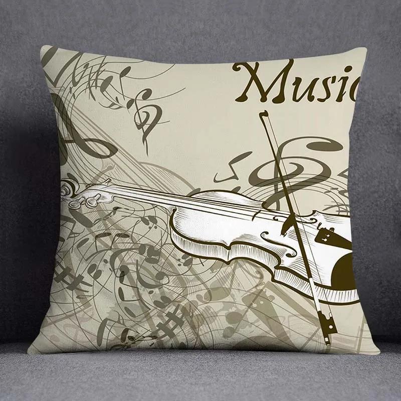Taie D'oreiller Carrée Avec Motif De Note De Musique JESeries, Housse De Coussin De Bureau, Décoration De La Maison