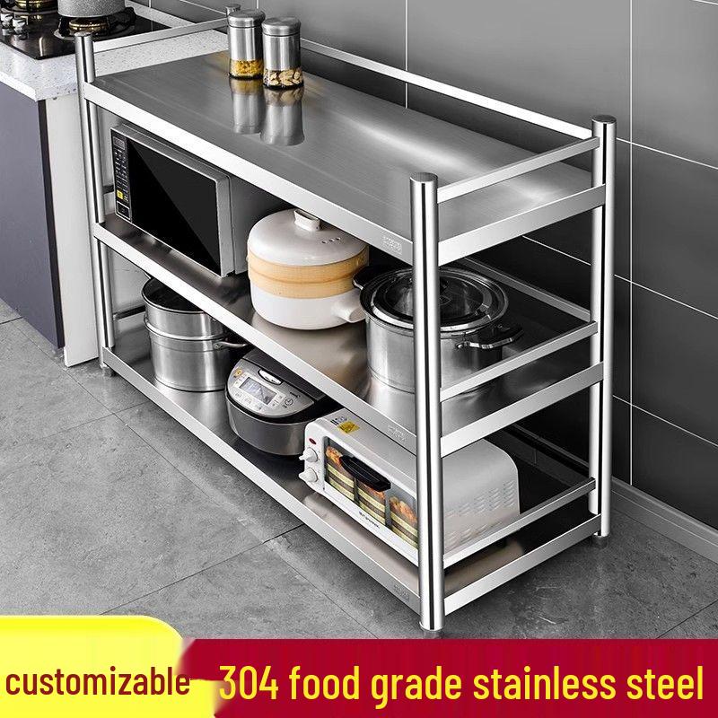 304 Stainless Steel Multi-Layer Kitchen Storage Rack for Oven & Microwave