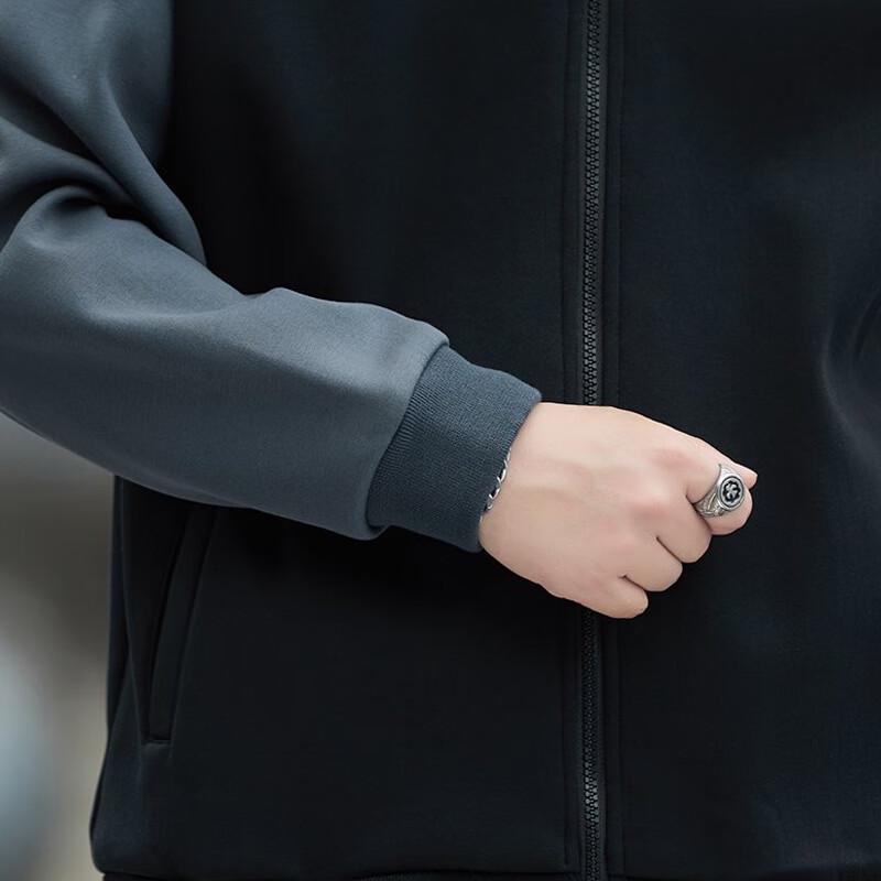 Pierre Cardin Men's Stand-Collar Patchwork Casual Jacket