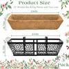 3 Pack Metal Window Box for Railings 24 Inch Over Railing Planter Boxes with Coco Liners Hanging Flower Box Planters for Outdoo