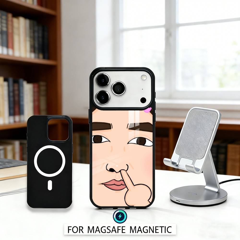 F-FUNNY And cute stickers Phone Case Magnetic For iPhone17 16 15 14 13 12 Pro Max For Magsafe Wireless Charging Cover
