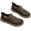 Genuine Leather Shoes Men's Casual Shoes Elastic Bands Retro Men's Shoes Soft Soles Soft Cowhide Single Shoes