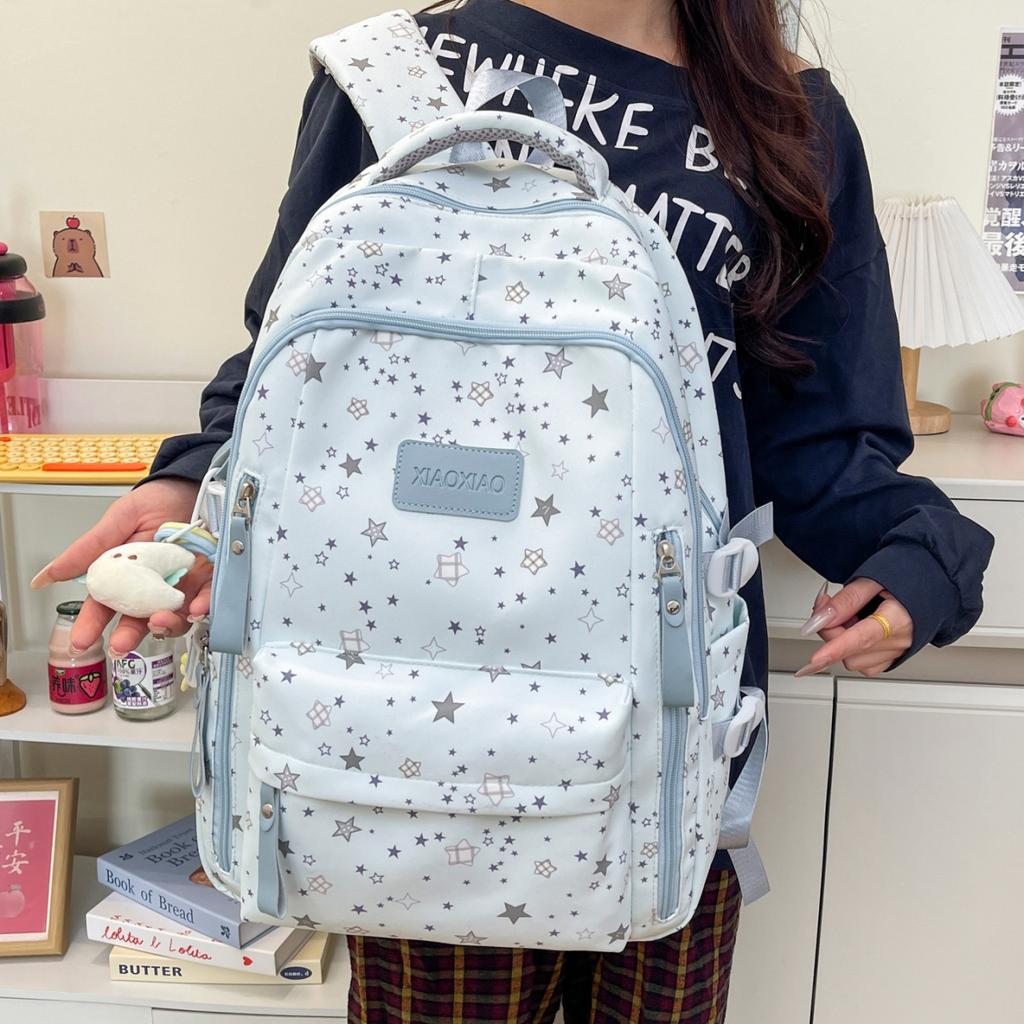 Schoolbag1011 new schoolbag female junior high school high school student large capacity star printing backpack female college student computer bag