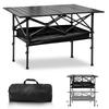 Folding Camping Table, 120cm, Adjustable Height (55-85cm), Lightweight, 3.95kg, 80kg Load Capacity, Waterproof, for Camping and Outdoors, Includes