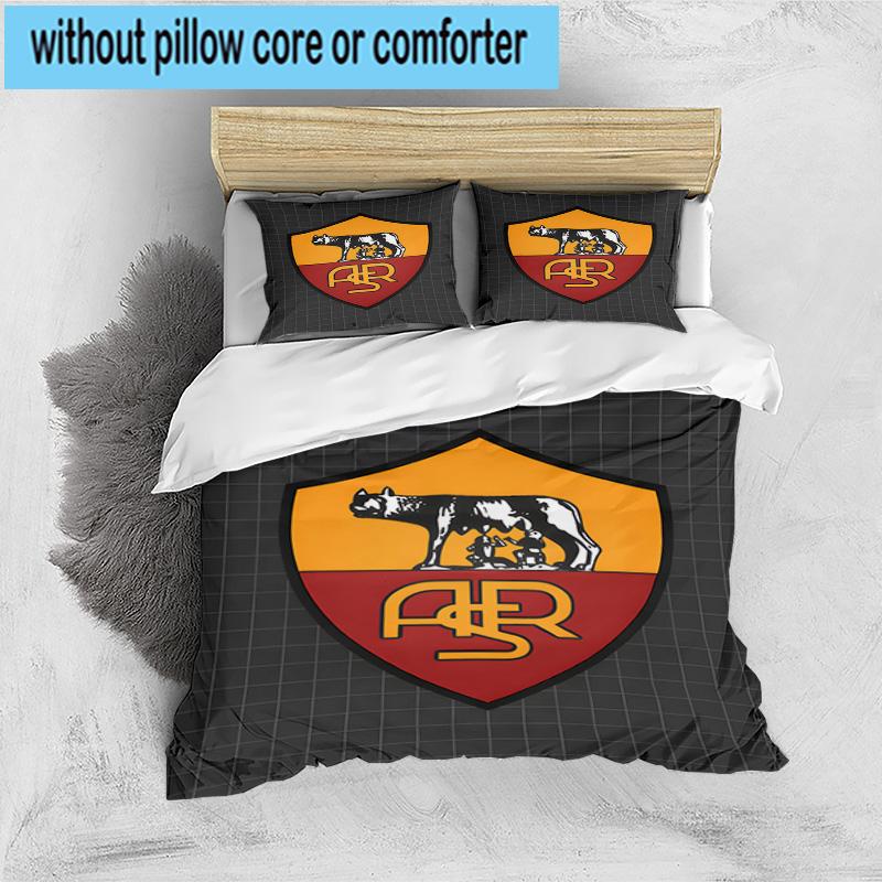 Set Biancheria da Letto Stampato 3 Pezzi Wolf Football Club Roma Copripiumino Chiusura Include 1 Copripiumino & 2 Federe Set Biancheria da Letto Arredamento Casa Regali