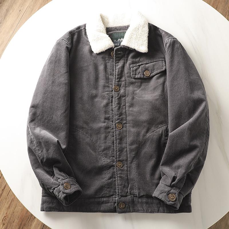 Men's Cotton-padded Clothes Wear Versatile Korean Jackets, Foreign-style Pure Cotton Loose Large-size Jackets, and Lapel Men's Clothing.
