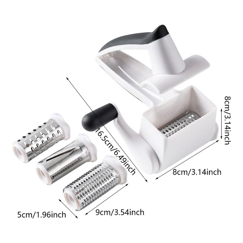 Rotary Cheese Grater Handheld Design with Comfortable Handle Grip for Easily Grating of Cheese and More