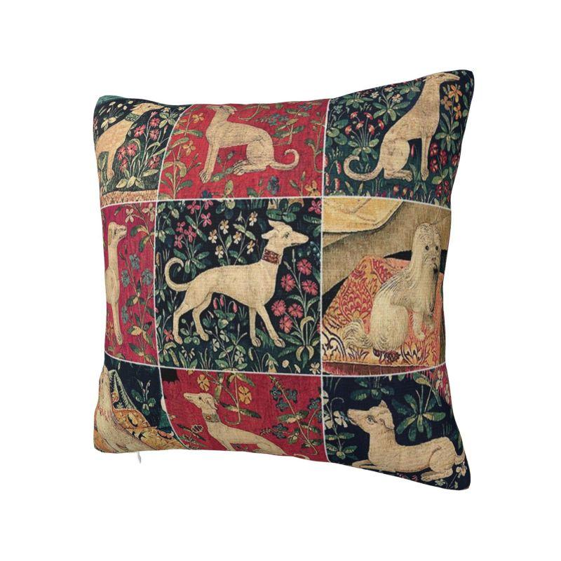 Custom Medieval Greyhound Cushion Cover Whippet Sighthound Dog Soft Luxury Pillows Decor Home