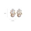 Exquisite White Flower Stud Earrings For Women Small  Imitation Pearl Earrings Wedding Party Elegant Jewelry Gift