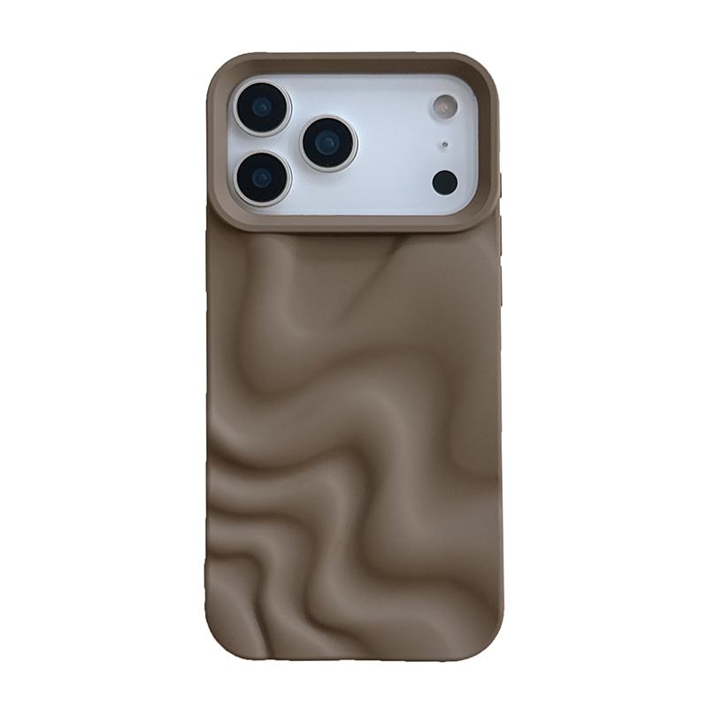 Simple  Orange Irregular Ripple Phone Case For For Iphone 17 Pro Max Air 16 1 14 13 12 11 Soft Matte TPU Back Cover