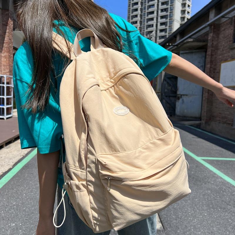 Ensfarget ryggsekk kvinnelig student skolesekk i nylon