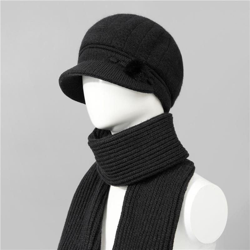 Day Mom Hat Fleece Knitted Thermal Hat Grandma Rabbit Wool Hat Old Man Duck Tongue Cotton Hat