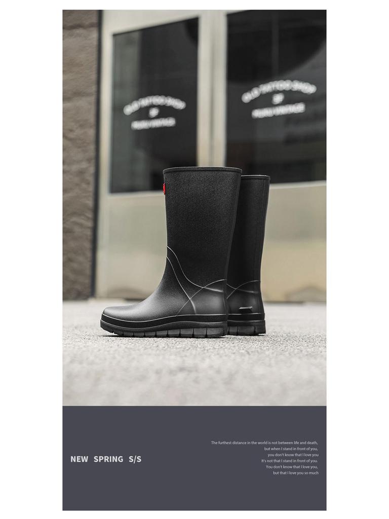 Herren High-Top Wasserdichte Rutschfeste Arbeitsstiefel: Strapazierfähige Gummistiefel für Angeln und Bauwesen