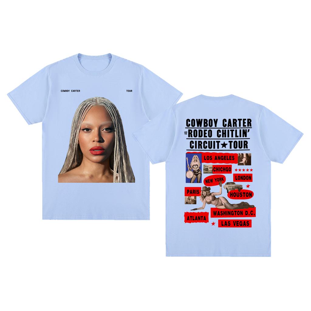 Beyonce Cowboy Carter Rodeo Vintage Tshirt Harajuku Fashion Streetwear Cotton Unisex T Shirt New Tee Tshirt Womens Tops