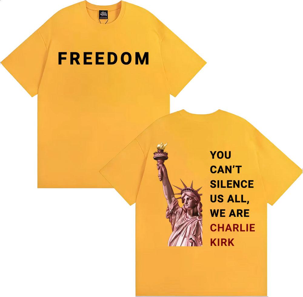 Charlie Kirk You Can't Silence Us All Printed T Shirts Men Women Harajuku High Street Oversized T-shirt Summer Tops Loose Tshirt