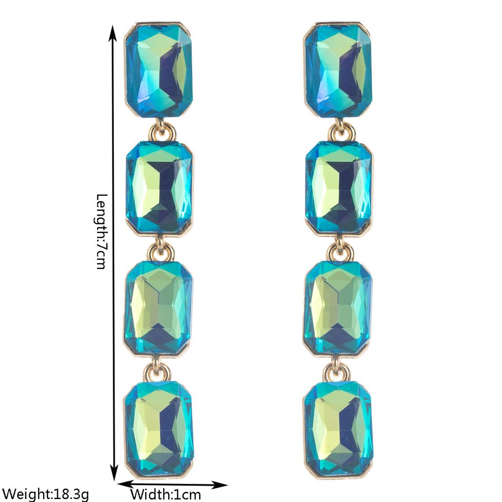 Korean Style Fashion Simple Versatile Geometric Square Long Earrings Retro C-shaped Niche Design Sense Exaggerated Earrings