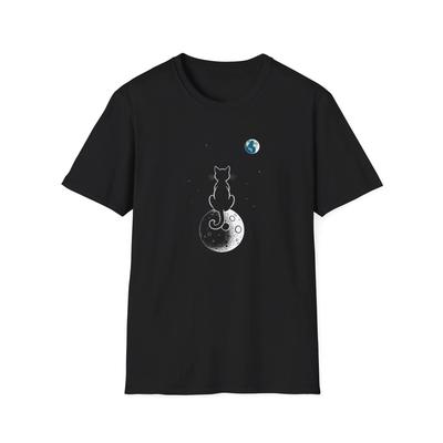 HOT SALE Cosmic Cat T-shirt Unisex Soft Style T-shirt Space Lover Gift Cat Lover Costume Celestial Cat Top Unique Graphic Tees
