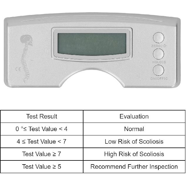 Digital Scoliometer, Compact Size Portable Easy Operation Scoliosis Meter ABS Housing 0 To 30 Degree High Accuracy with Storage Bag for Hospital