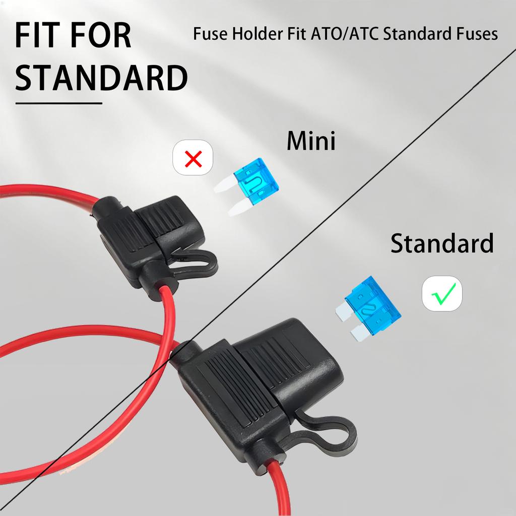 5PCS 12V Car Inline Fuse Holder 10/12/14/16/18 AWG ATC ATO Blade Fuse Holder 5A 10A 15A 20A 30A 40A for Marine Truck Automotive Fuses4