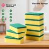 Jieliya Dishwashing Sponge 10*6*3cm*8pcs with Abrasive Cloth Kitchen Cleaning Cloth Brush Pot