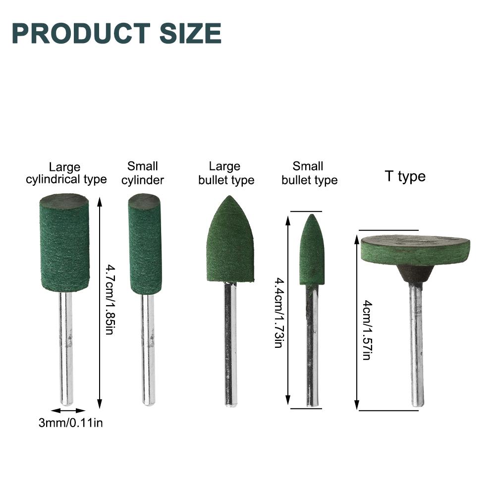 Grinding Heads Rubber 5Pcs/Set For Polishing Of Jade