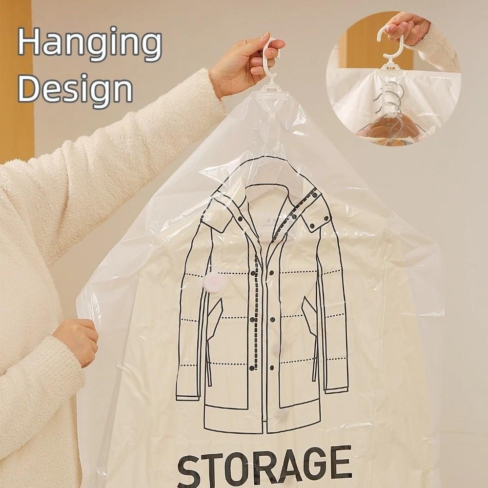 Clear Clothes Organizer Hanging Design Space Saving Bags New Vacuum Storage Bags  Bedroom Use