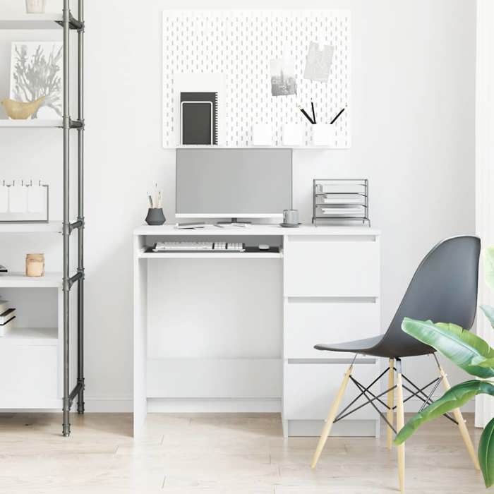 VidaXL Bureau Blanc 90x45x76 cm Aggloméré