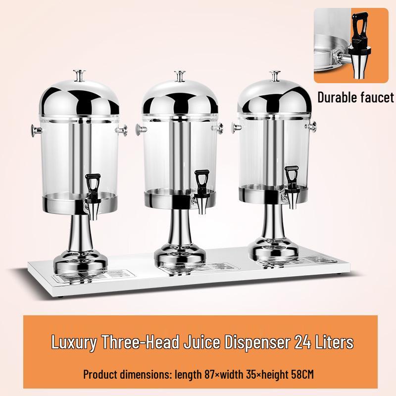 Western Style Stainless Steel Juice Dispenser – Single, Double, or Triple Head Self-Service Cold Beverage Machine