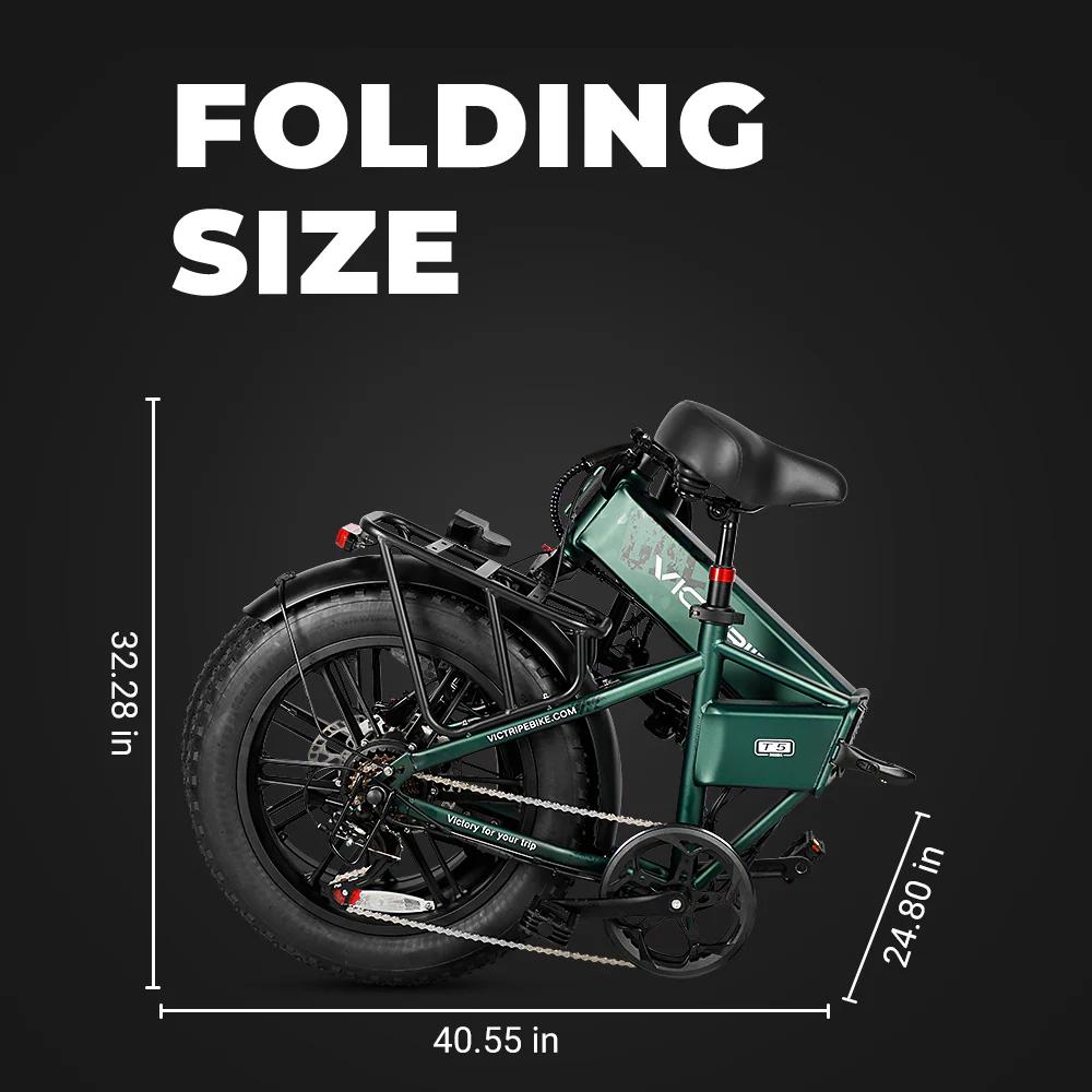 VICTRIP T5 Foldable Ebike 20 Inch Folding Electric Commuter Bike | 250W Lightweight Ebike