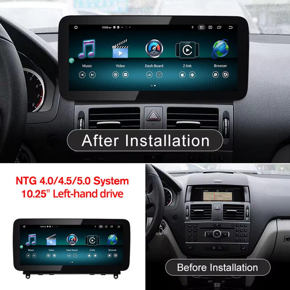 10.25'' Android 13 Car Radio For Mercedes C Class W204 W205 2008-2018 LHD Multimedia GPS Player Carplay Auto Screen BT