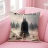 Black V-Veil B-Brides Band Cushion Cover Linen Pillowcase Cover Soft Decor For Sofa Home Room