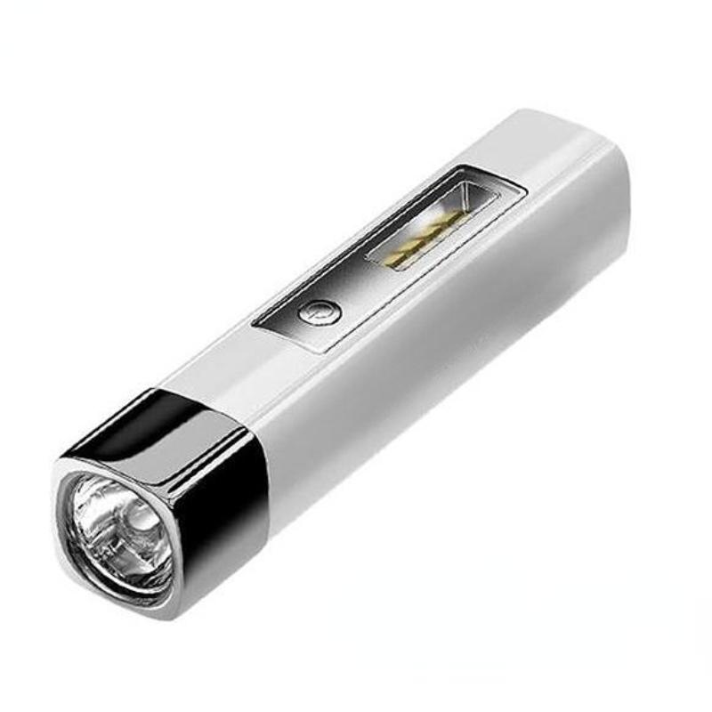 Portable LED Flashlight 4 Modes Waterproof USB Rechargeable Flashlight Outdoor Emergency Lamp Power Bank