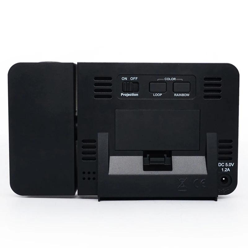 Estações meteorológicas internas 8 cores tela projetor digital despertador mesa mesa led relógio com temperatura tempo projeção