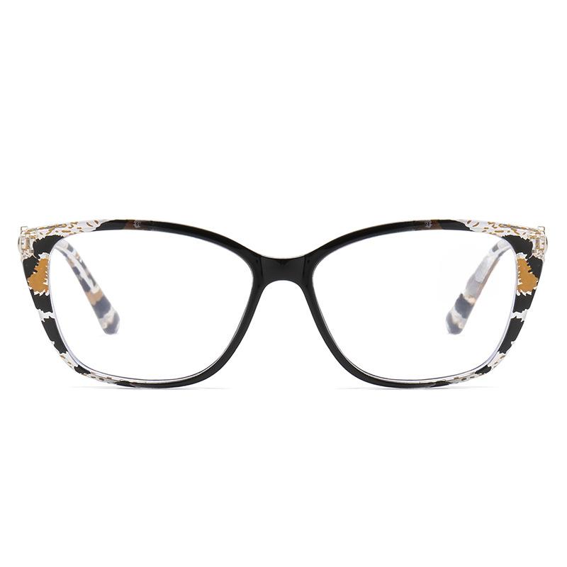 Leopard Square Metal Accessory Anti Blue Light High Definition Reading Glasses Woman Men Vintage Reader Eyeglasses