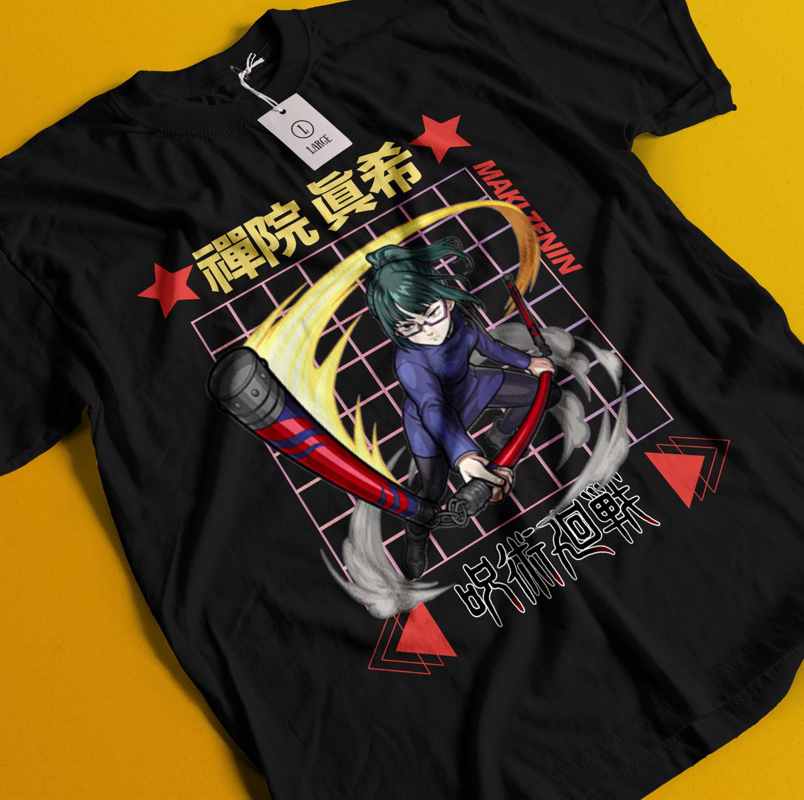 

Maki Zenin T-Shirt Mens Womens Tees Top Sukuna Shirt Jujutsu Kaisen Tshirt Gojo Satoru Tee Toji Yuta 3XL