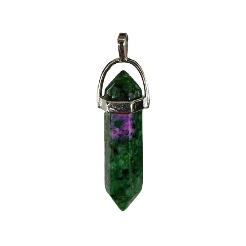 Hexagonal Stone Double-Point Pendant Sweater Chain