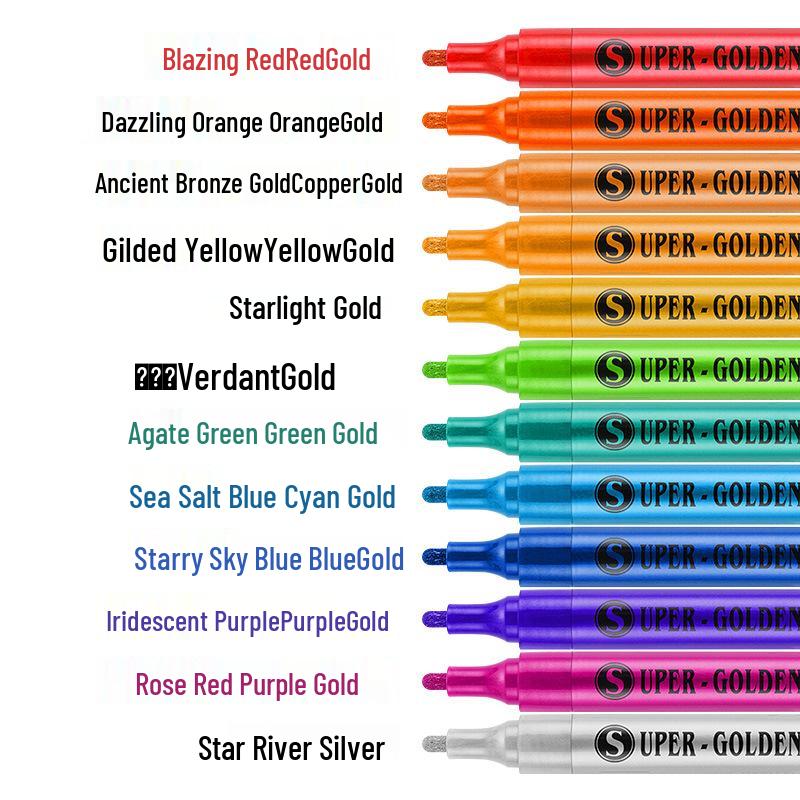Metallic Color Craft Markers: Water-Based Paint Pens for Albums, Cards, Ceramics, and More