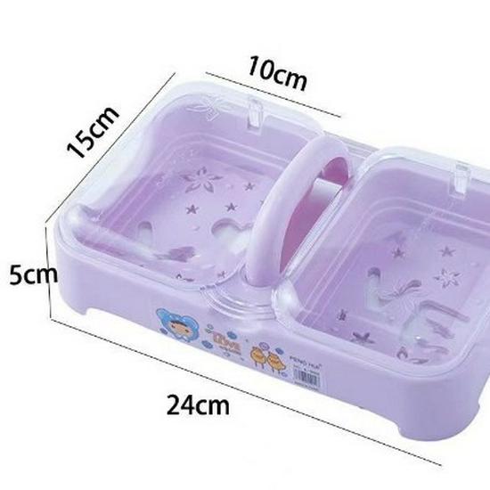 

Double-Layer Flip-Top Soap Dish with Drainable Compartments and Lid