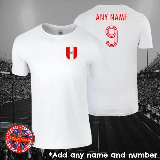 Peru Inspired Football Personalised T-shirt, Any name & number, Gift, World Cup M