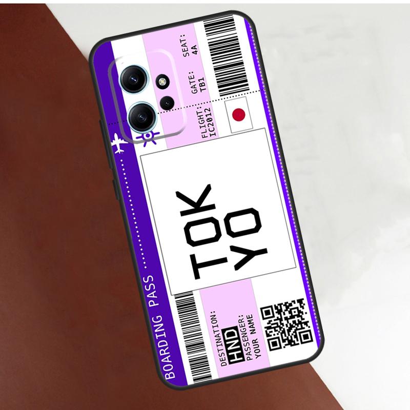 Boarding Pass Ticket Case For Xiaomi Redmi Note 14 10 11 12 13 15 Pro Plus Cover For Redmi 15 14C 10C 12C 13C 15C
