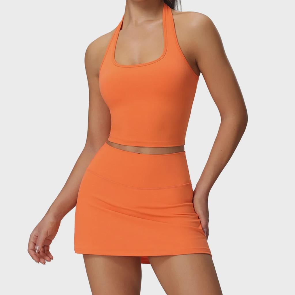 Cross-Border sportkleding voor dames: Tennisrok en yogapak met zakken – tweedelig voor hardlopen, buitenactiviteiten en fitness