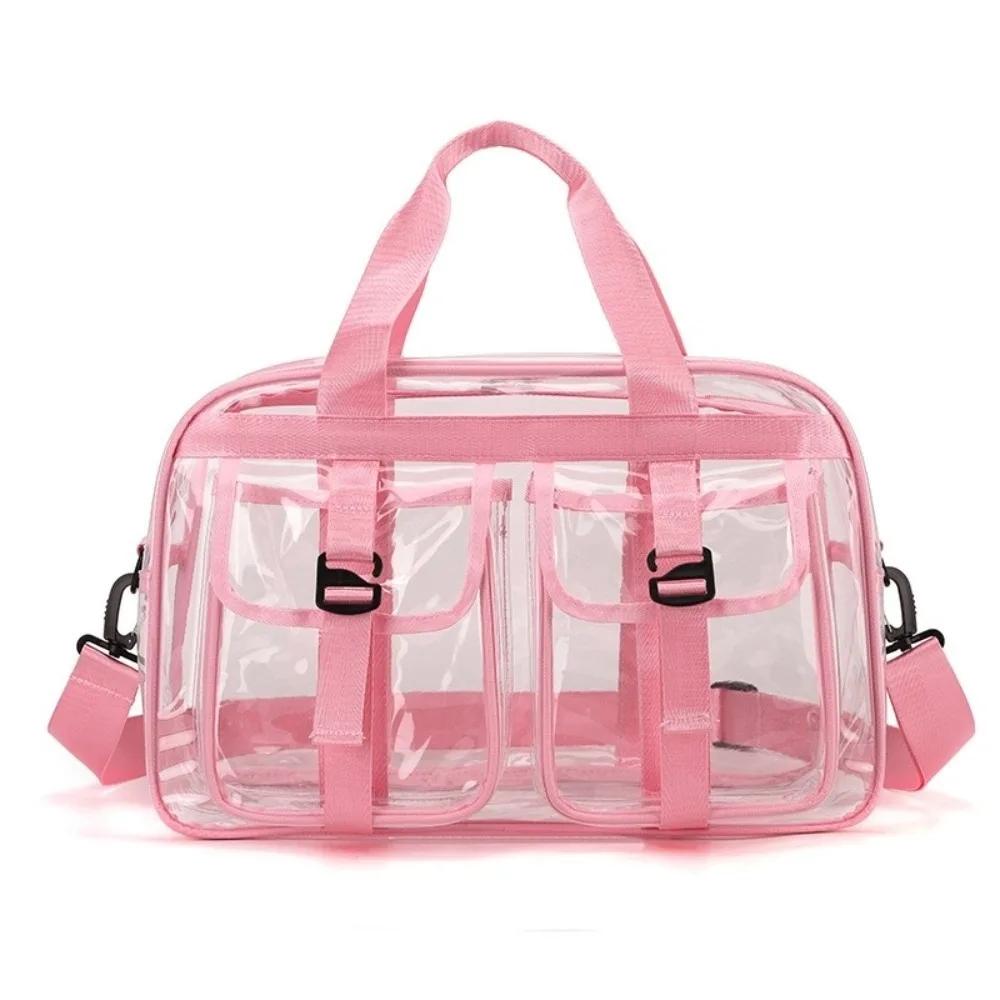 Nuova Borsa da Viaggio Trasparente alla Moda per la Spiaggia Grande Capacità Sportiva Borsa in Gelatina Borsa a Tracolla per Fitness Borsa a Spalla per Deposito Nuoto