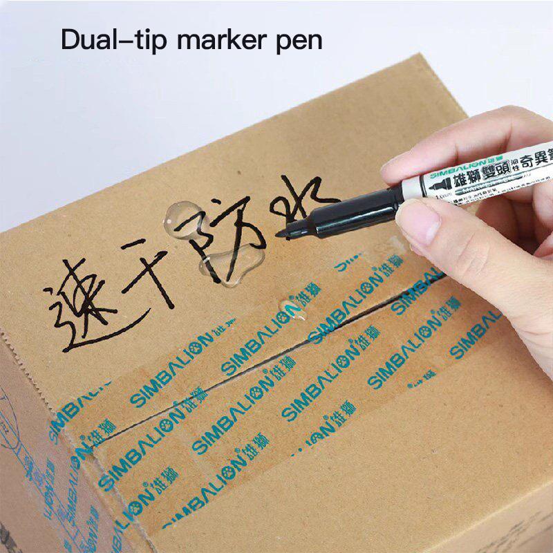 3/48 Pcs Waterproof Marker Pen Oil Permanent Dual Tip 0.5/1.0 mm Nib Black Painting Marker Pens Set Art School Office Stationery